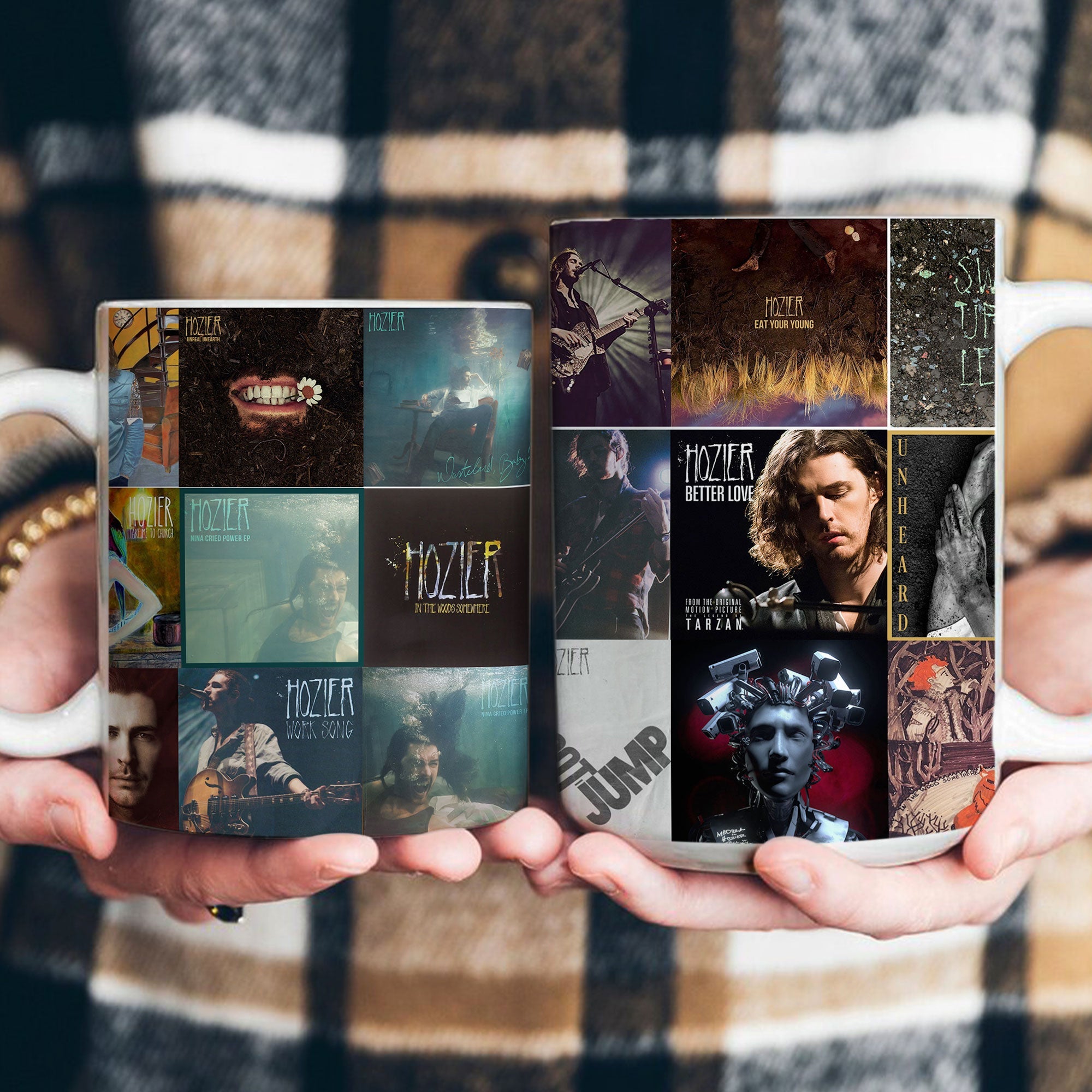 Hozier Accent Mug Classic Album Cover Collage Gift for Indie & Soul Music Fans