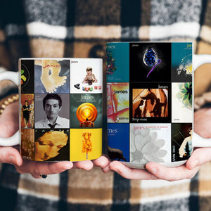 James Accent Mug Album Cover Collage for Indie Rock Fans