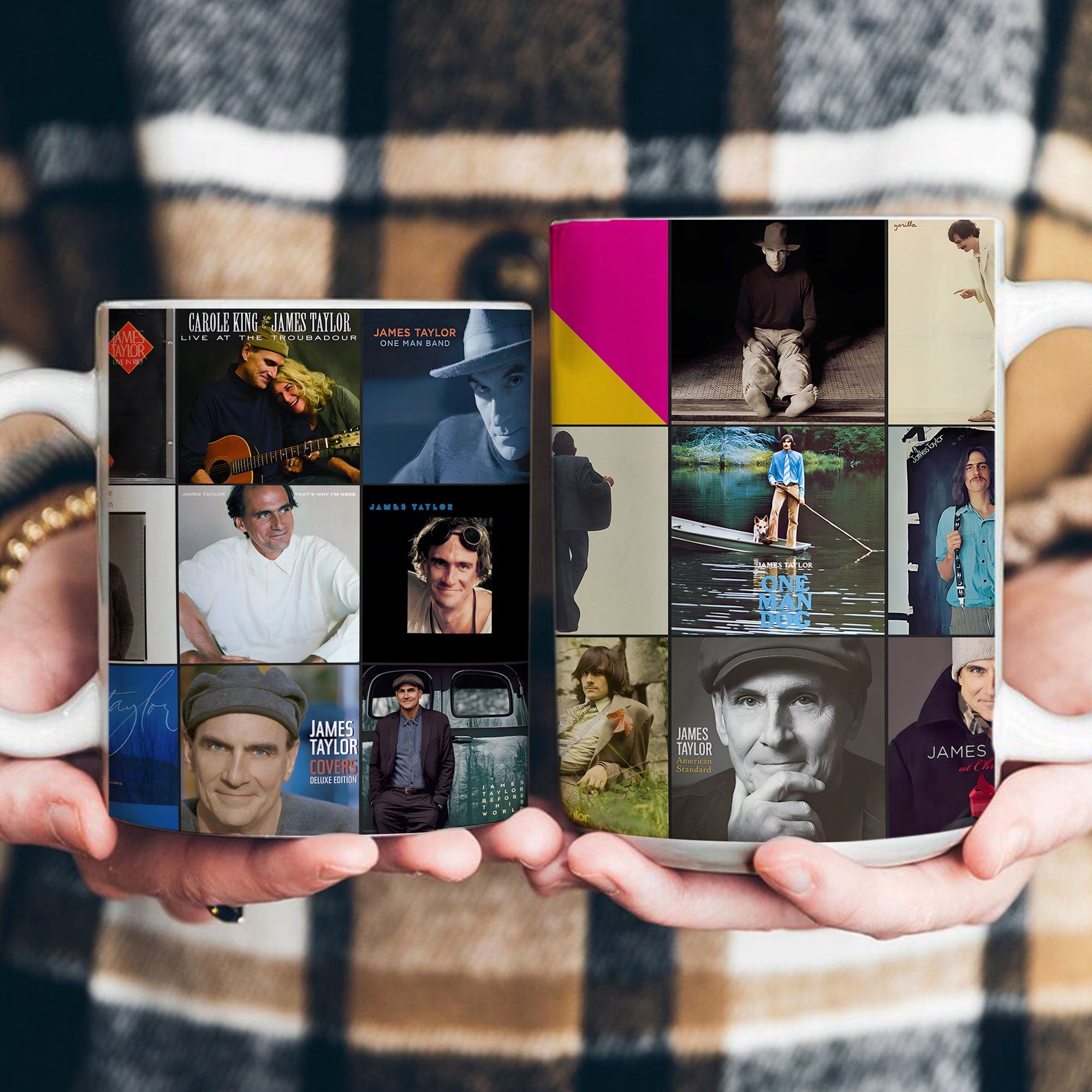 James Taylor Accent Mug Timeless Album Cover Collage Gift