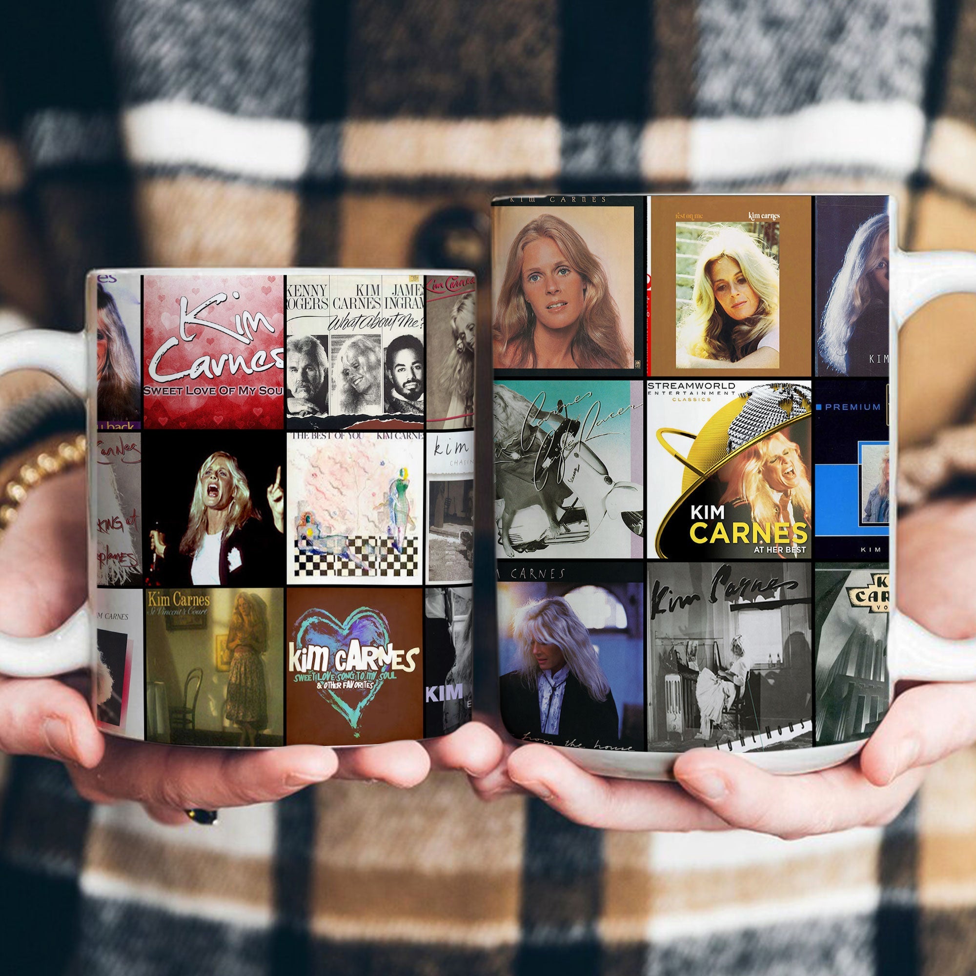 Kim Carnes Accent Mug Timeless Pop Icon Album Collage Gift