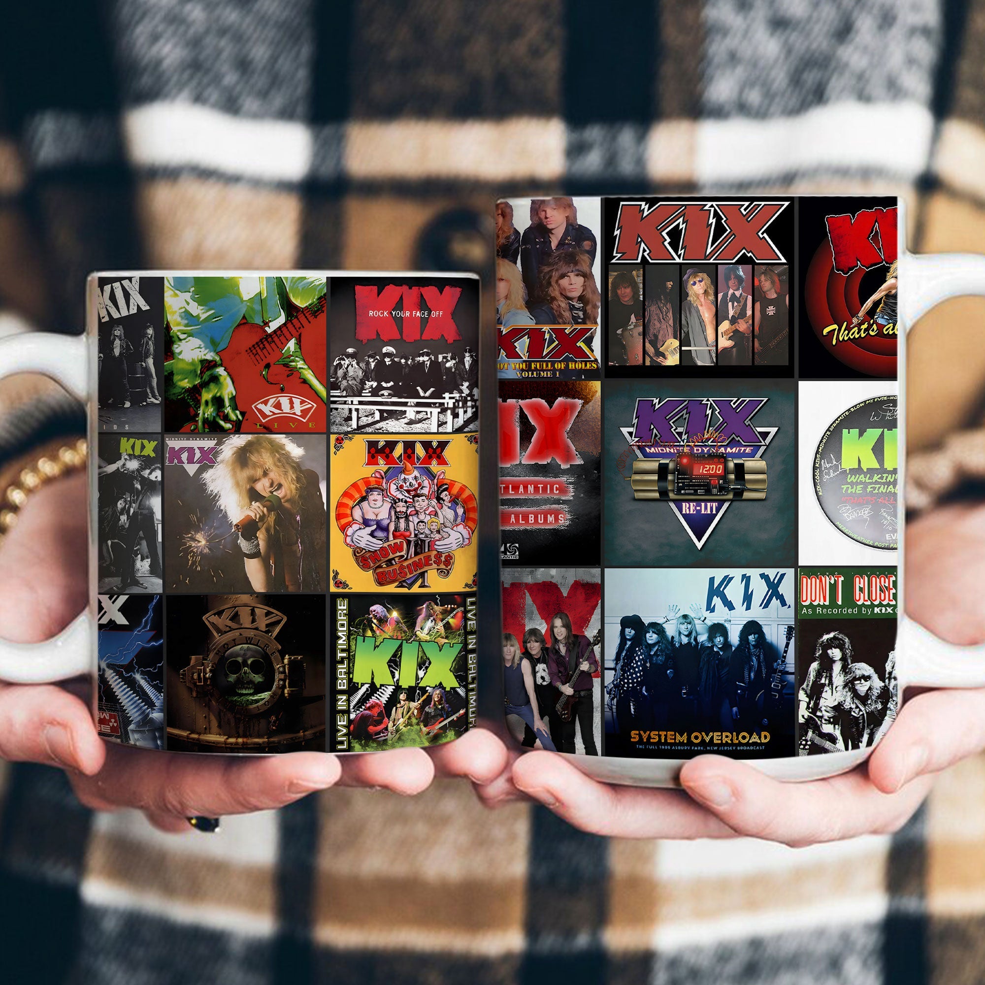 Kix Accent Mug Hard Rock Album Cover Collage Gift