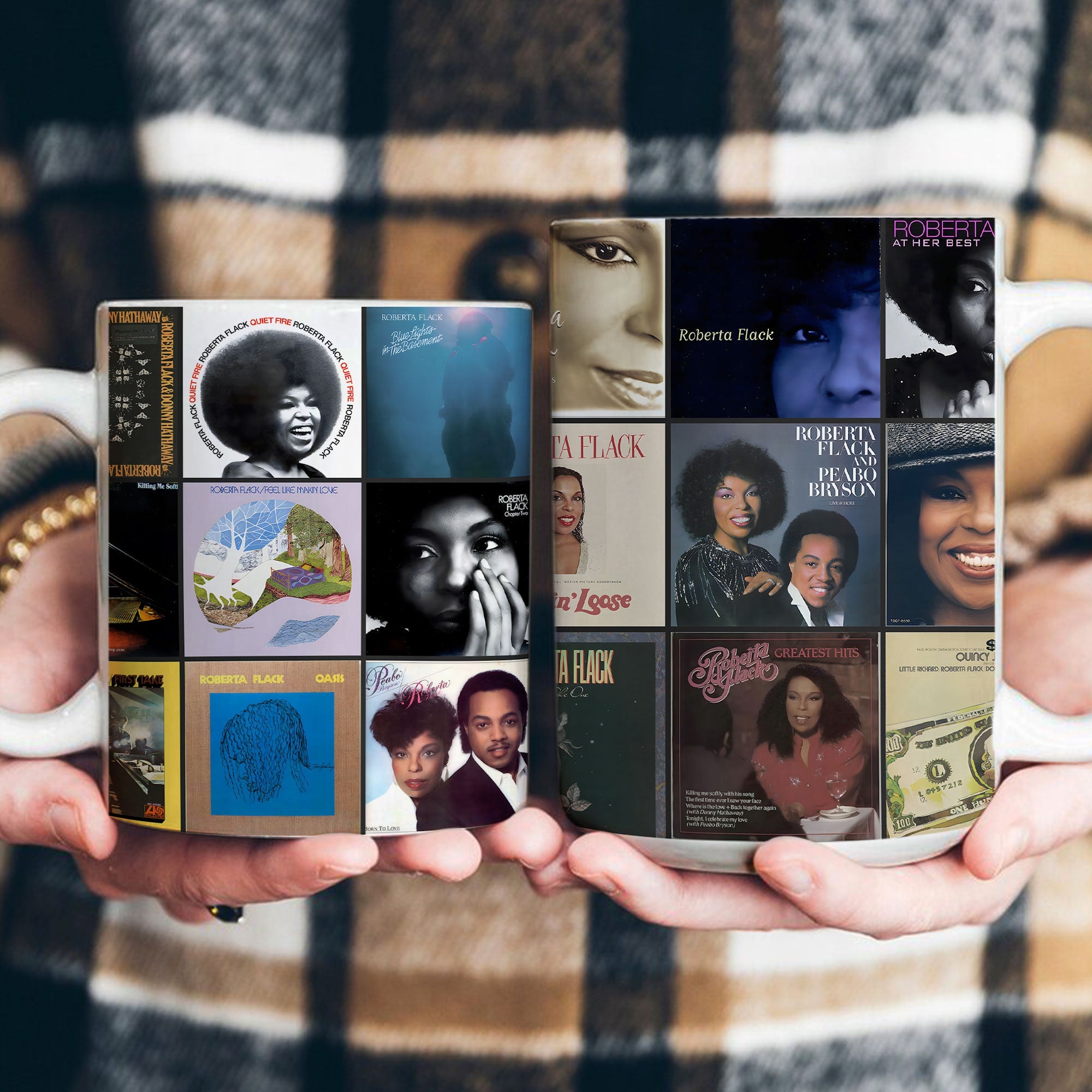 Roberta Flack Accent Mug Soulful Classics Album Collage Gift