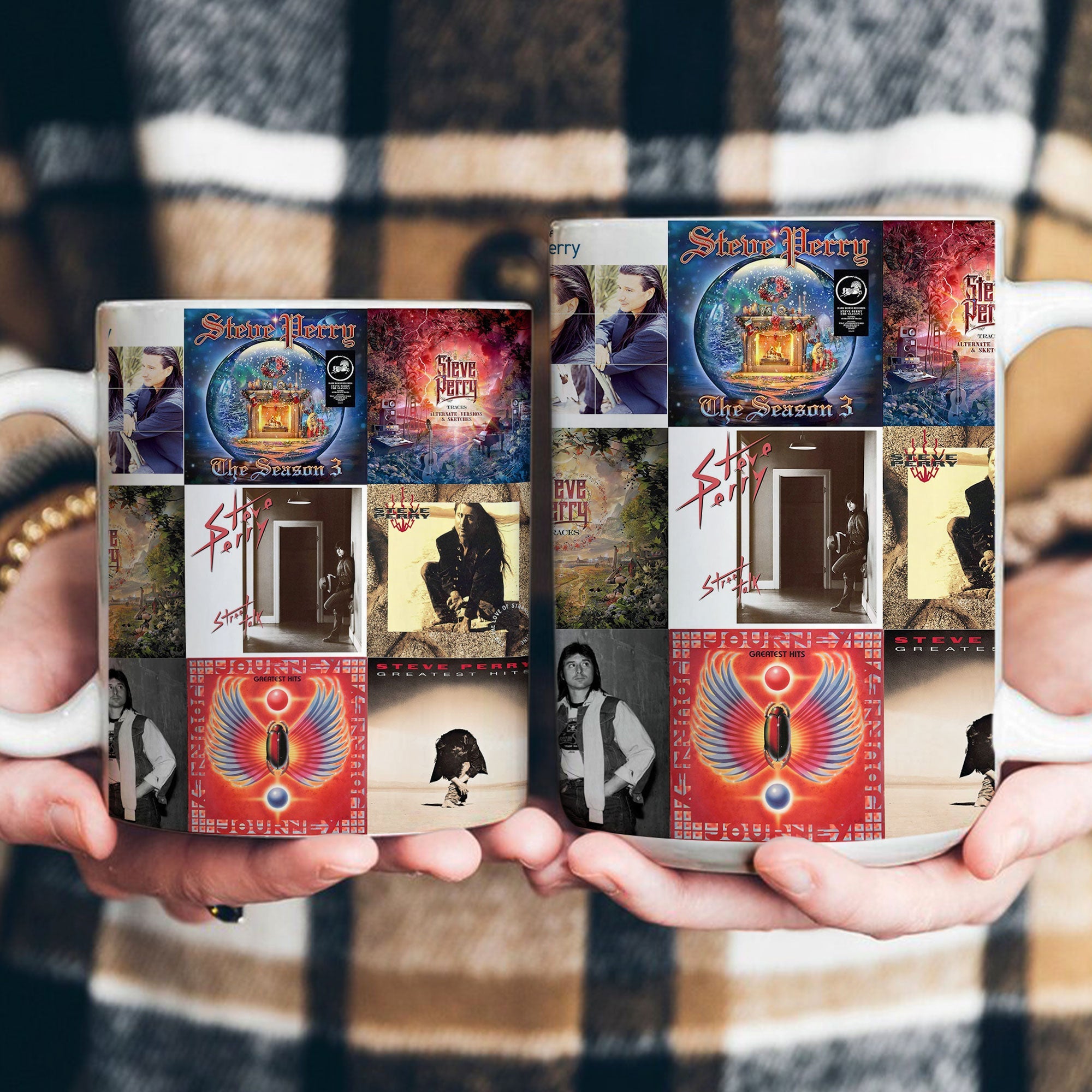 Steve Perry Accent Mug Rock Legend Album Collage Gift