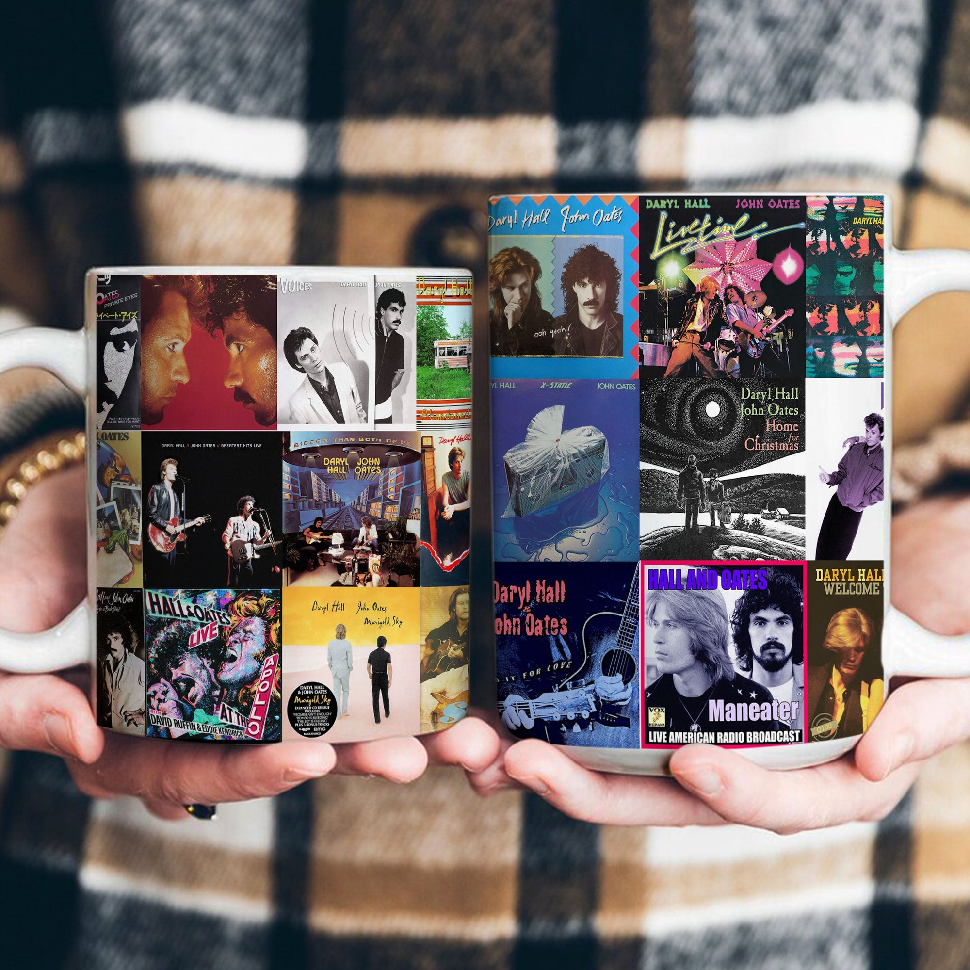 Daryl Hall & John Oates Accent Mug Classic Album Cover Collage Gift