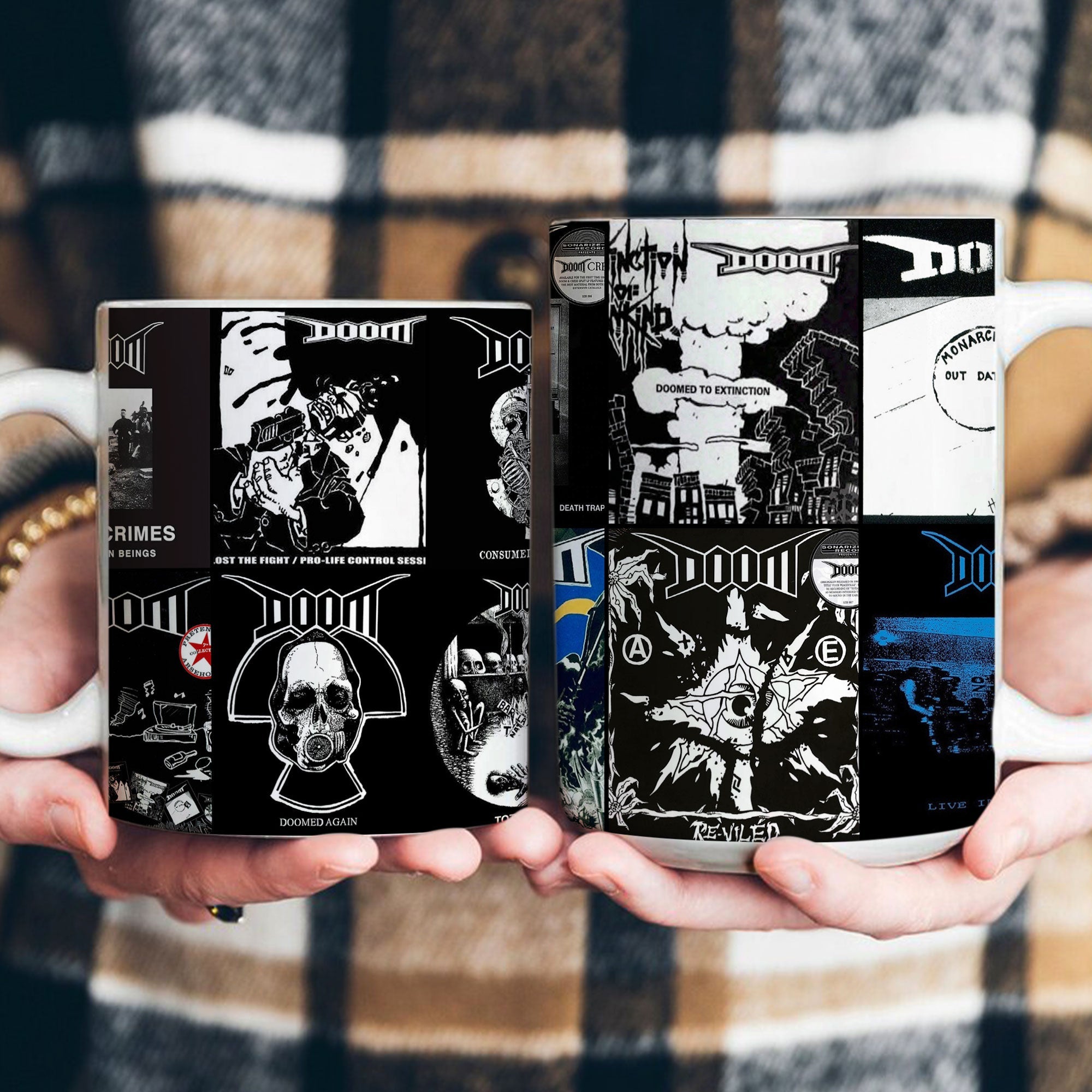 Doom Accent Mug Classic Crust Punk Album Collage Gift