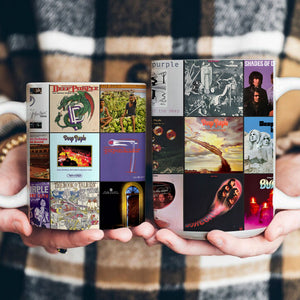 Deep Purple Accent Mug Classic Album Cover Collage Gift for Rock Music Fans