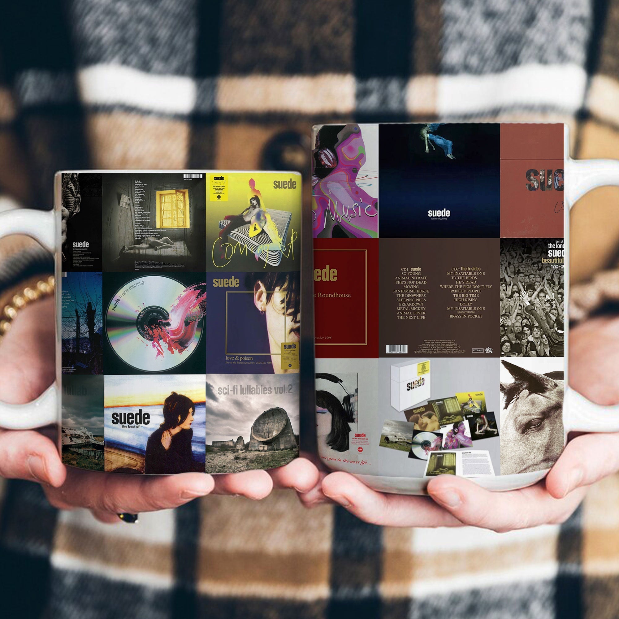 Suede Accent Mug Britpop Icons Album Cover Collage Gift