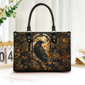 Gothic Shadows Grimoire Raven Leather Handbag & Wallet Set