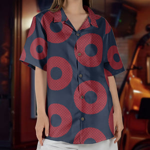 Large Red Phish Fishman Donut Inspried Unisex Hawaiian Shirt – Retro Music Button-Up Shirt