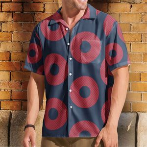 Large Red Phish Fishman Donut Inspried Unisex Hawaiian Shirt – Retro Music Button-Up Shirt