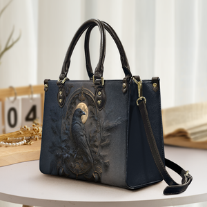 Gothic Raven & Moon Leather Handbag & Wallet Set Dark Fantasy Elegance