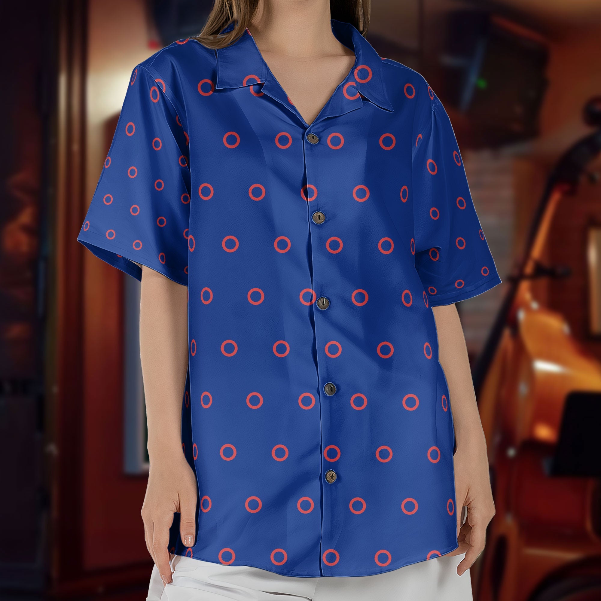 Phish Fishman Donut Button-up Shirt Hawaiian Shirt – Retro Music Inspired Unisex Button-Up Shirt