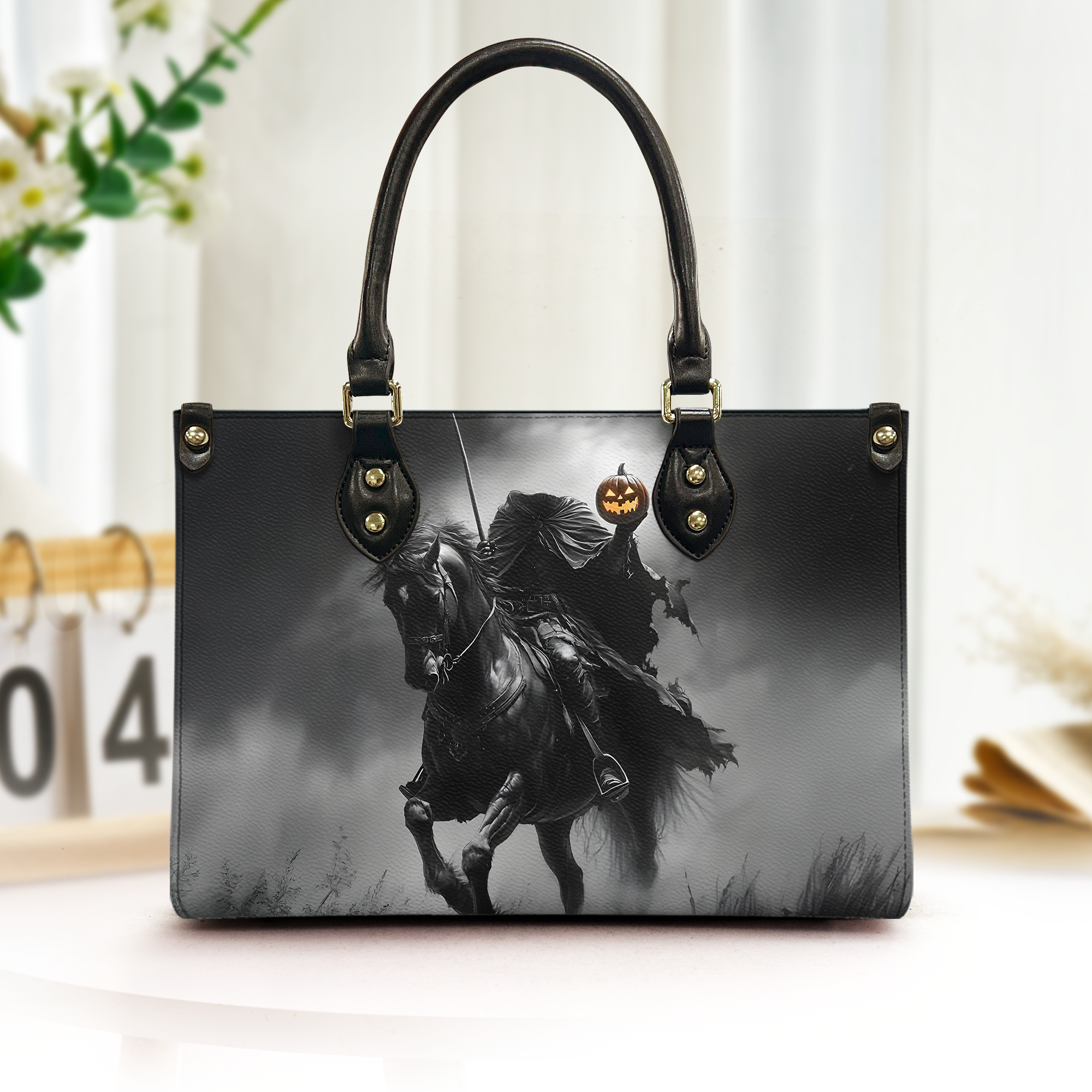 Headless Horseman Halloween Leather Handbag & Wallet Set Gothic Horror Style