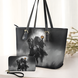 Headless Horseman Halloween Leather Handbag & Wallet Set Gothic Horror Style