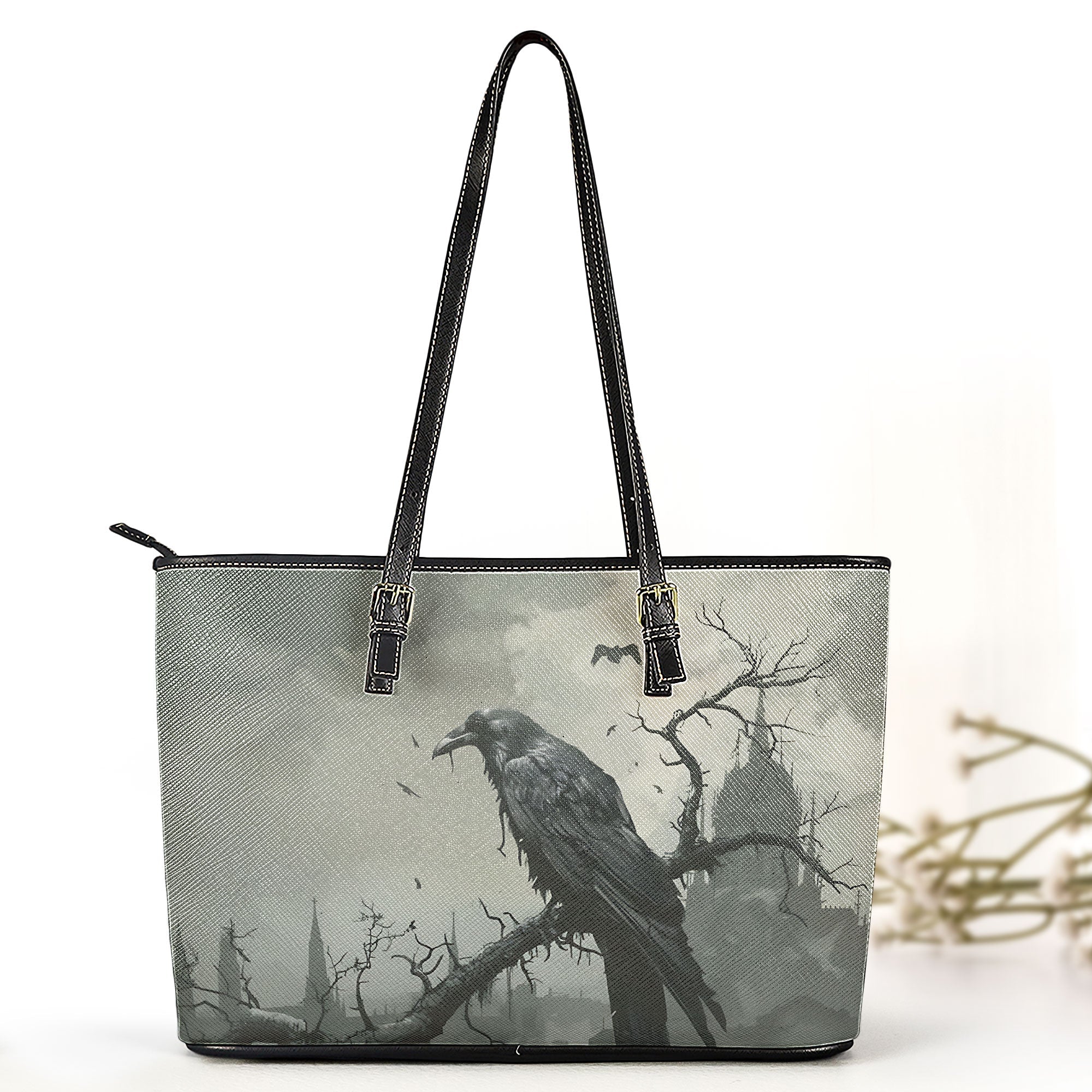 The Raven Gothic Leather Handbag & Wallet Set Dark Literature Inspired