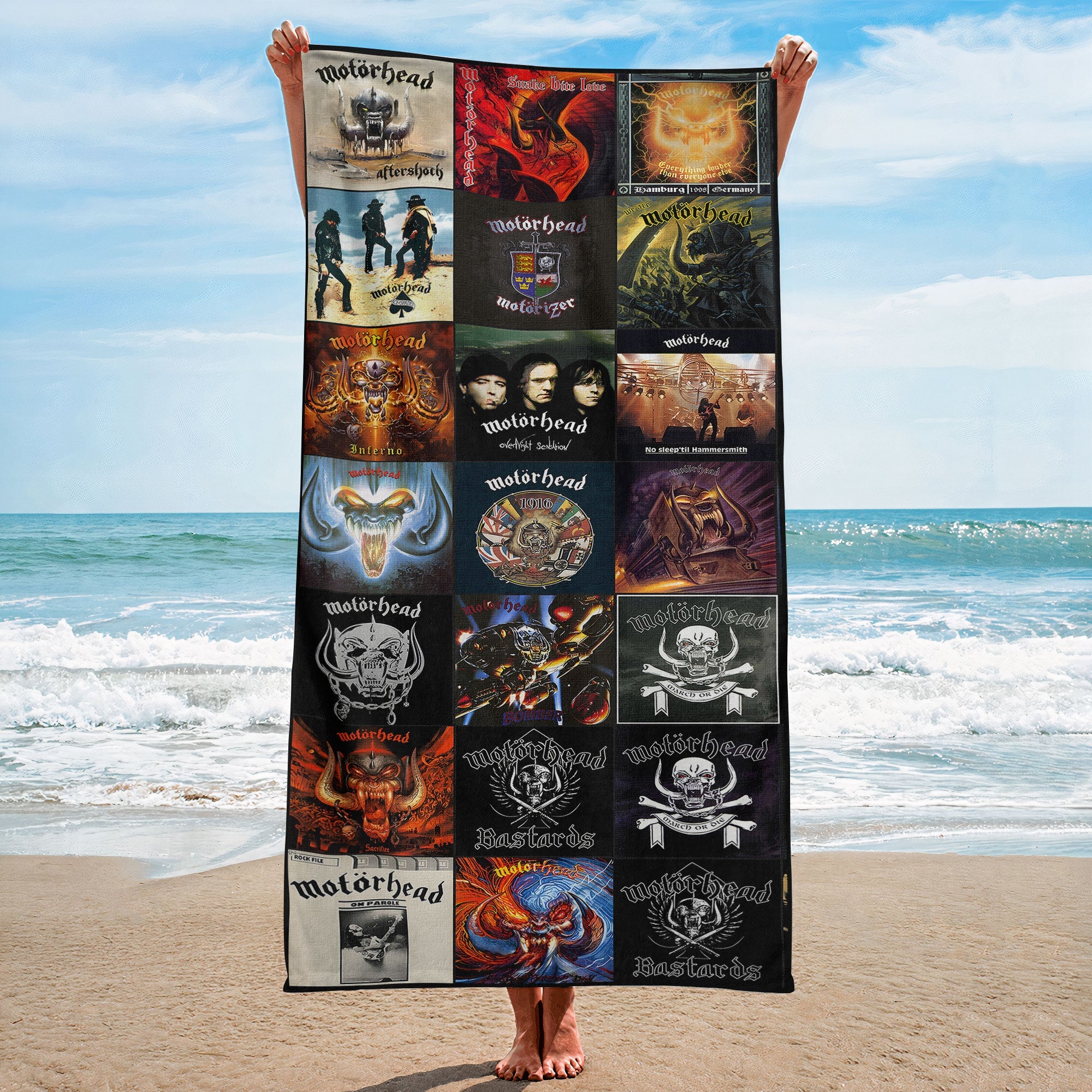 Motörhead Beach Towel Album Cover Collage Classic Rock Towel