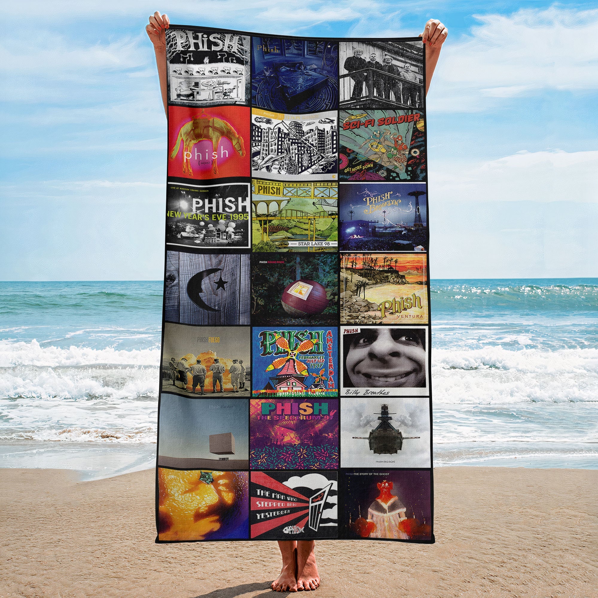 Phish Beach Towel Album Cover Collage Classic Rock Towel