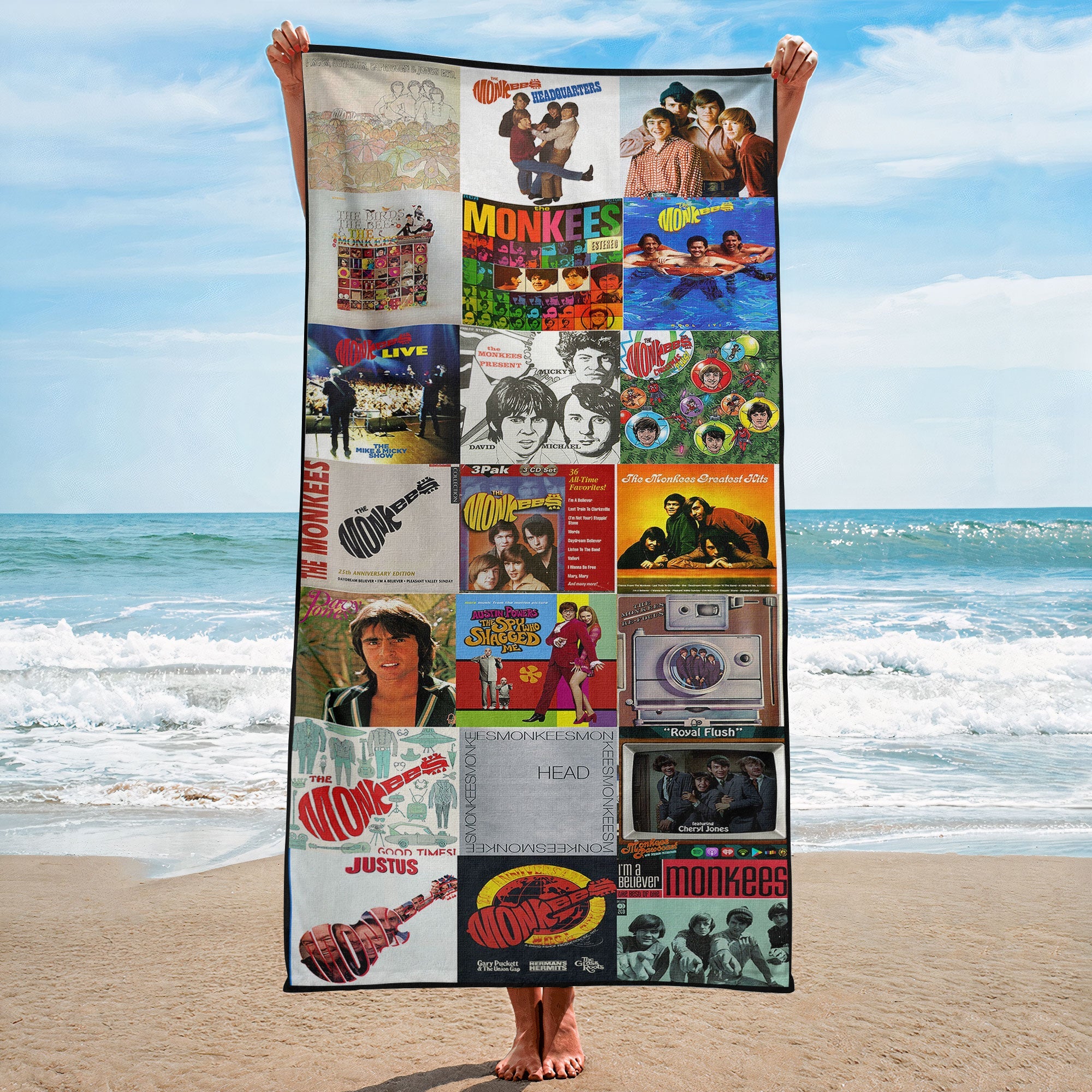 The Monkees Beach Towel Album Cover Collage Classic Rock Towel