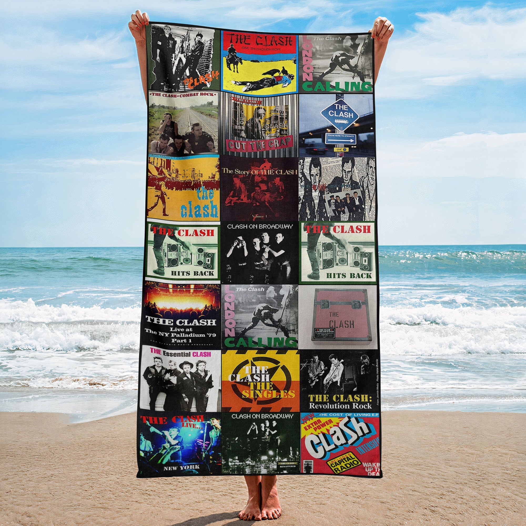 The Clash Beach Towel Album Cover Collage Classic Rock Towel