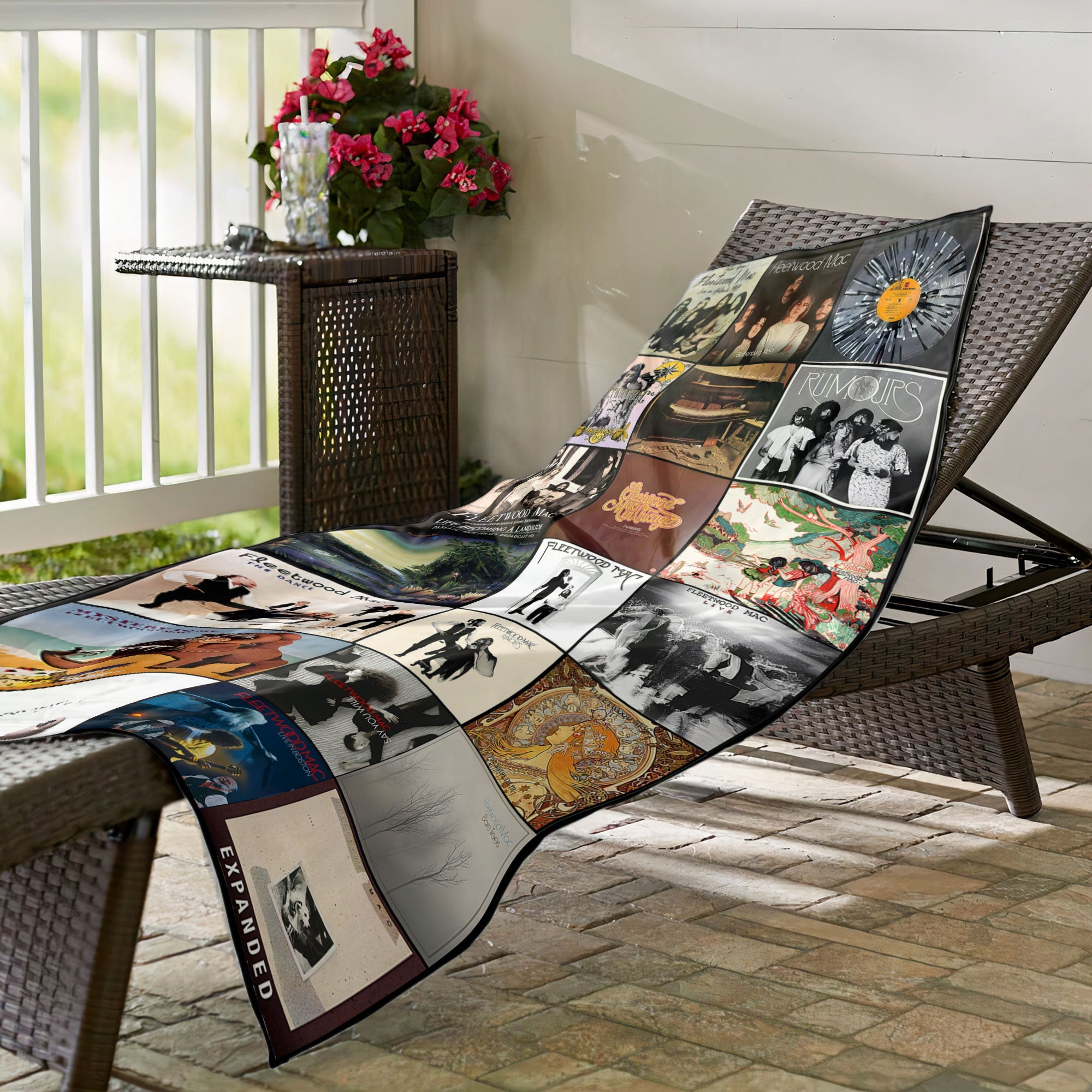 Fleetwood Mac Beach Towel Album Cover Collage Classic Rock Towel