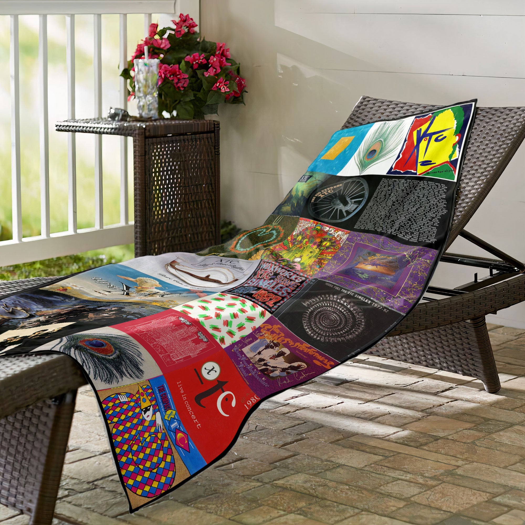 XTC Beach Towel Album Cover Collage Classic Rock Towel