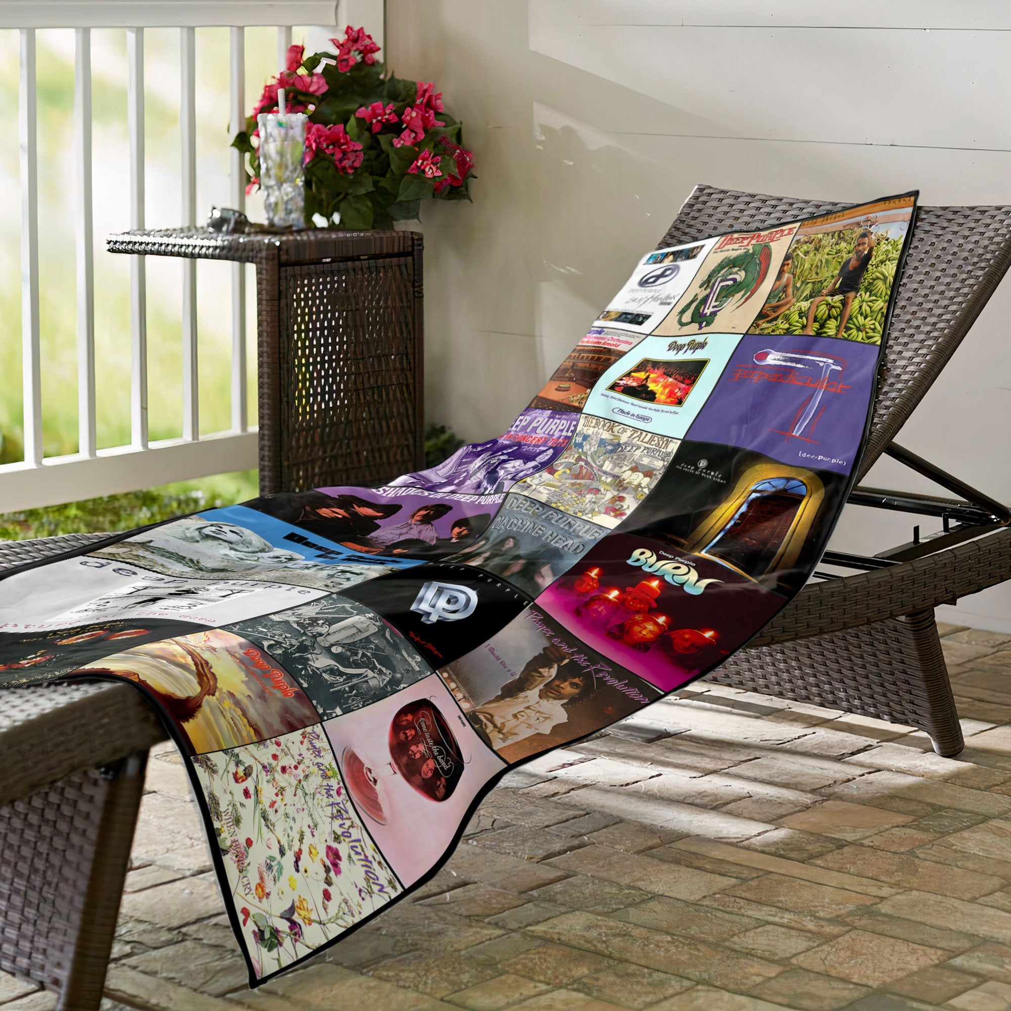 Deep Purple Beach Towel Album Cover Collage Classic Rock Towel