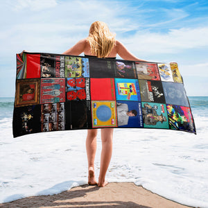 Talking Heads Beach Towel Album Cover Collage Classic Rock Towel