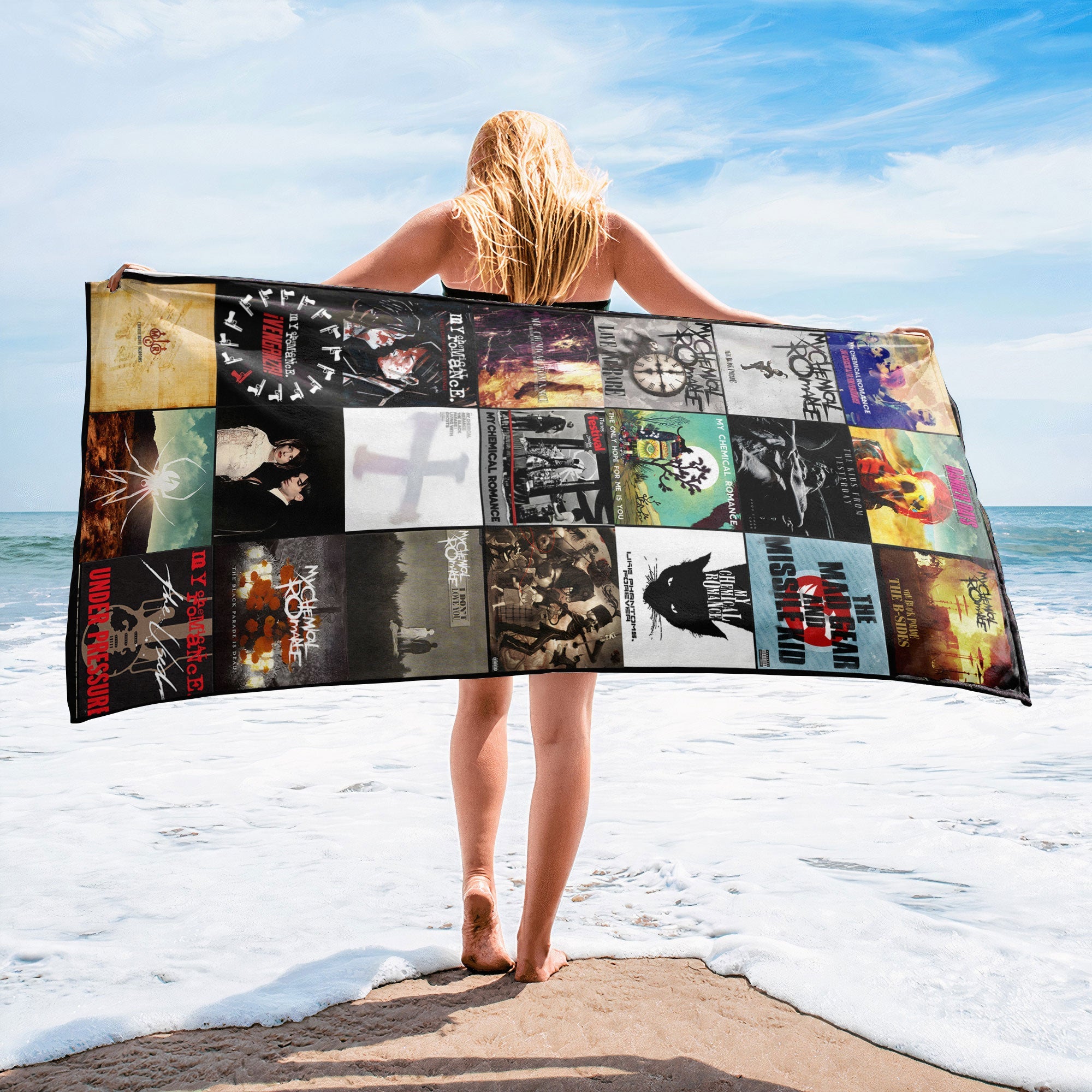 My Chemical Romance Beach Towel Album Cover Collage Classic Rock Towel