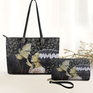 Frankenstein & Bride Gothic Leather Handbag & Wallet Set Classic Horror Love