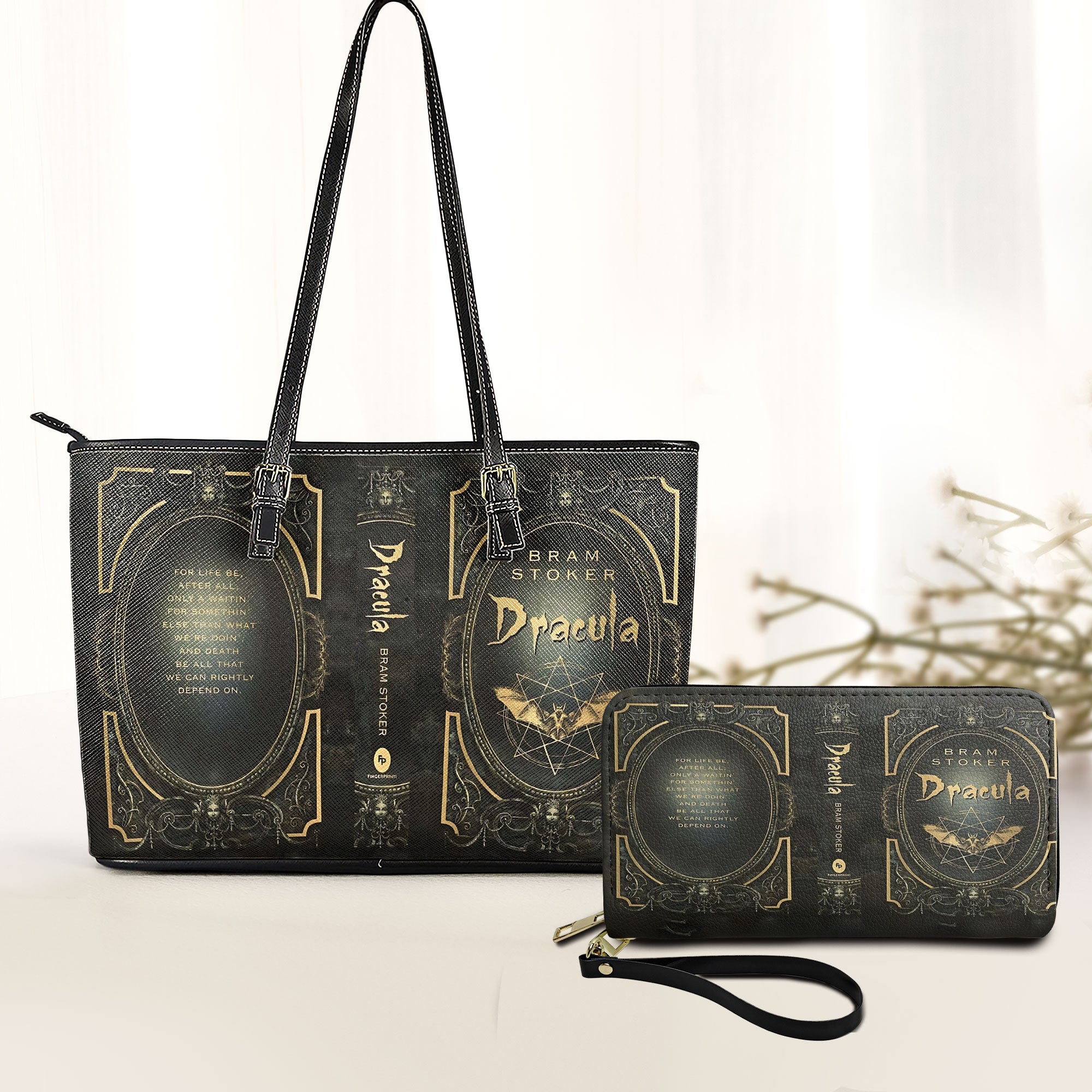 Bram Stoker’s Dracula Gothic Leather Handbag & Wallet Set Dark Literary Fashion