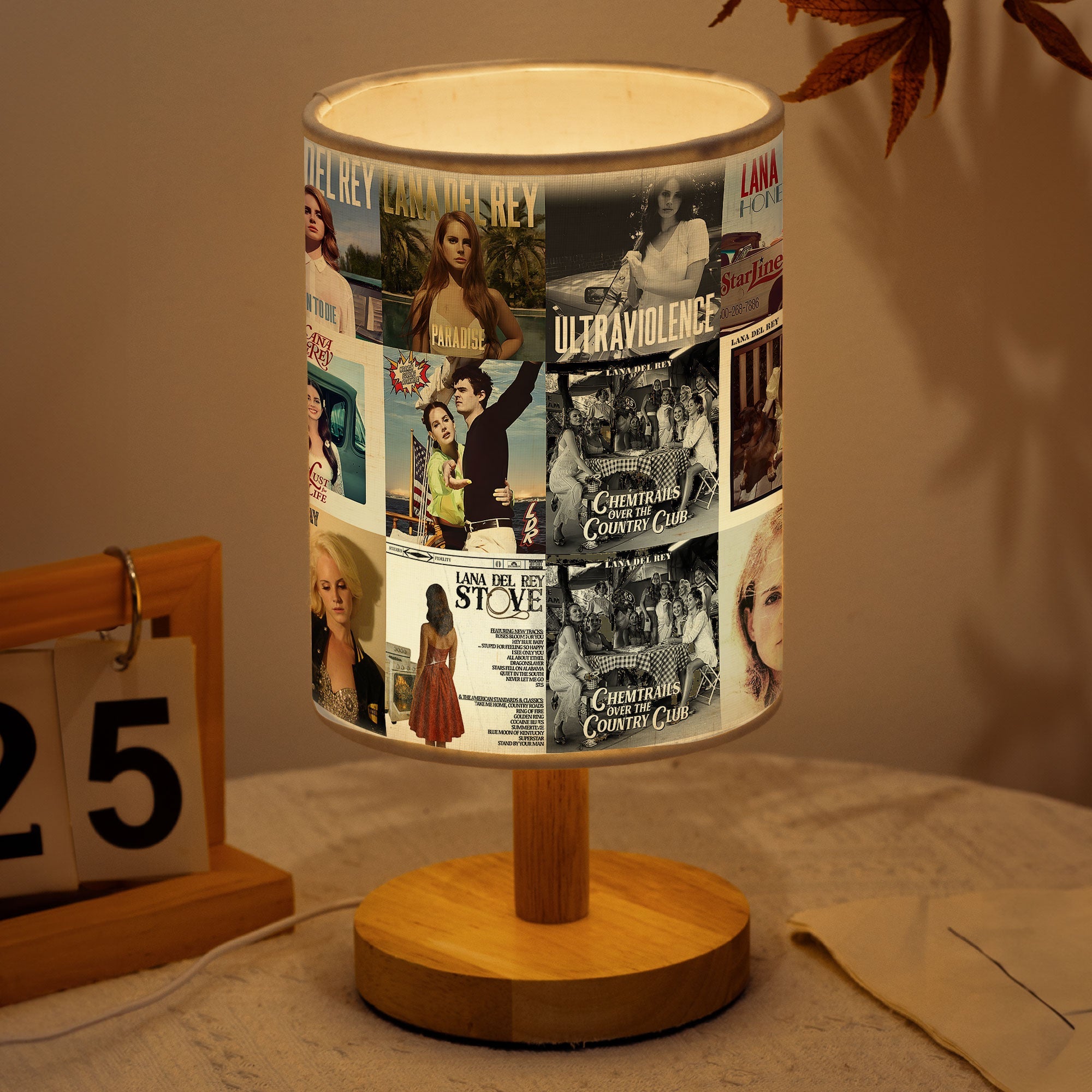 Lana Del Rey Albums Fabric Lamp Dreamy Vintage - Inspired Table Light
