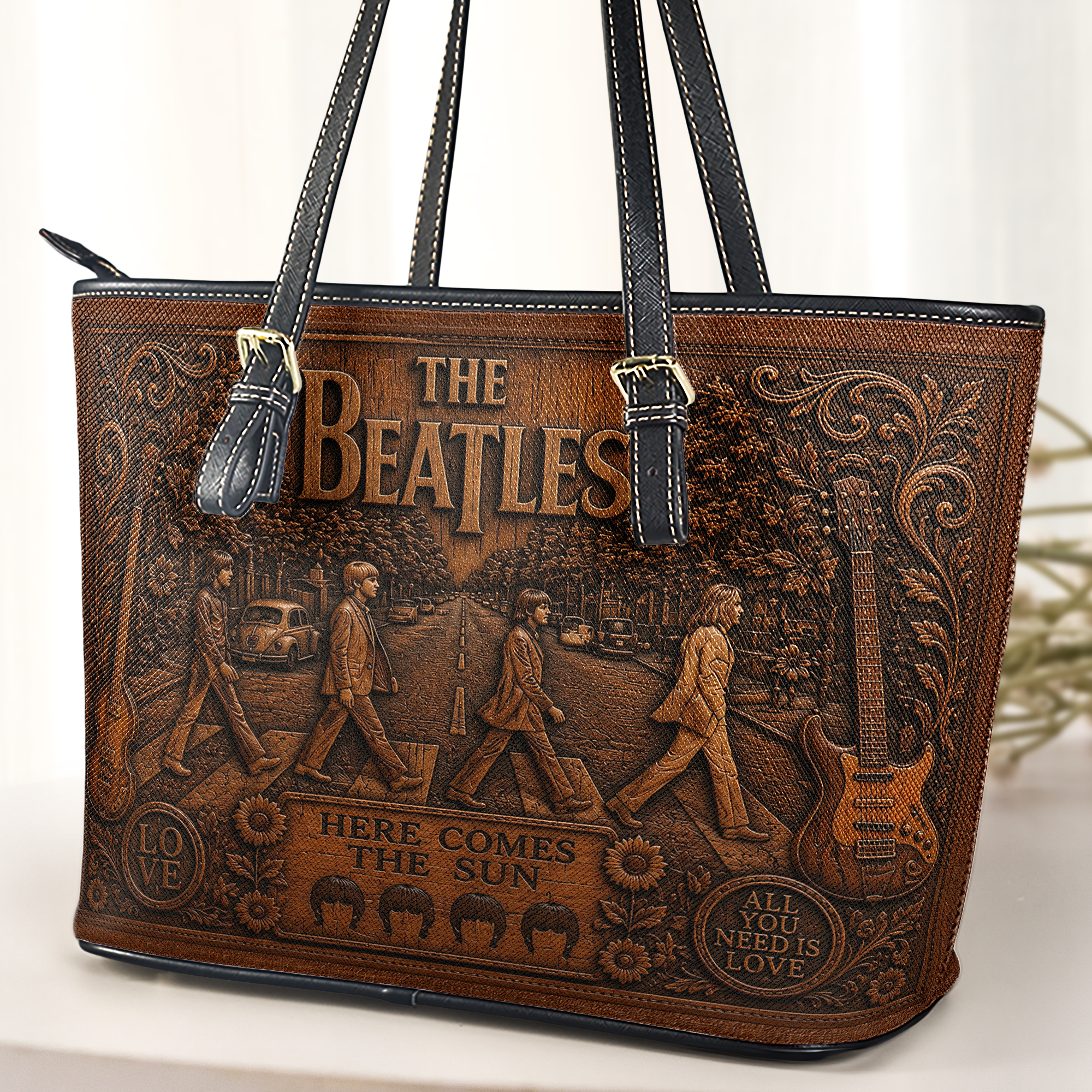 The Beatles Handbag, Tote Bag and Wallet Set, Abbey Road Inspired Vintage Rock Music Accessories, The Beatles Fan Gift