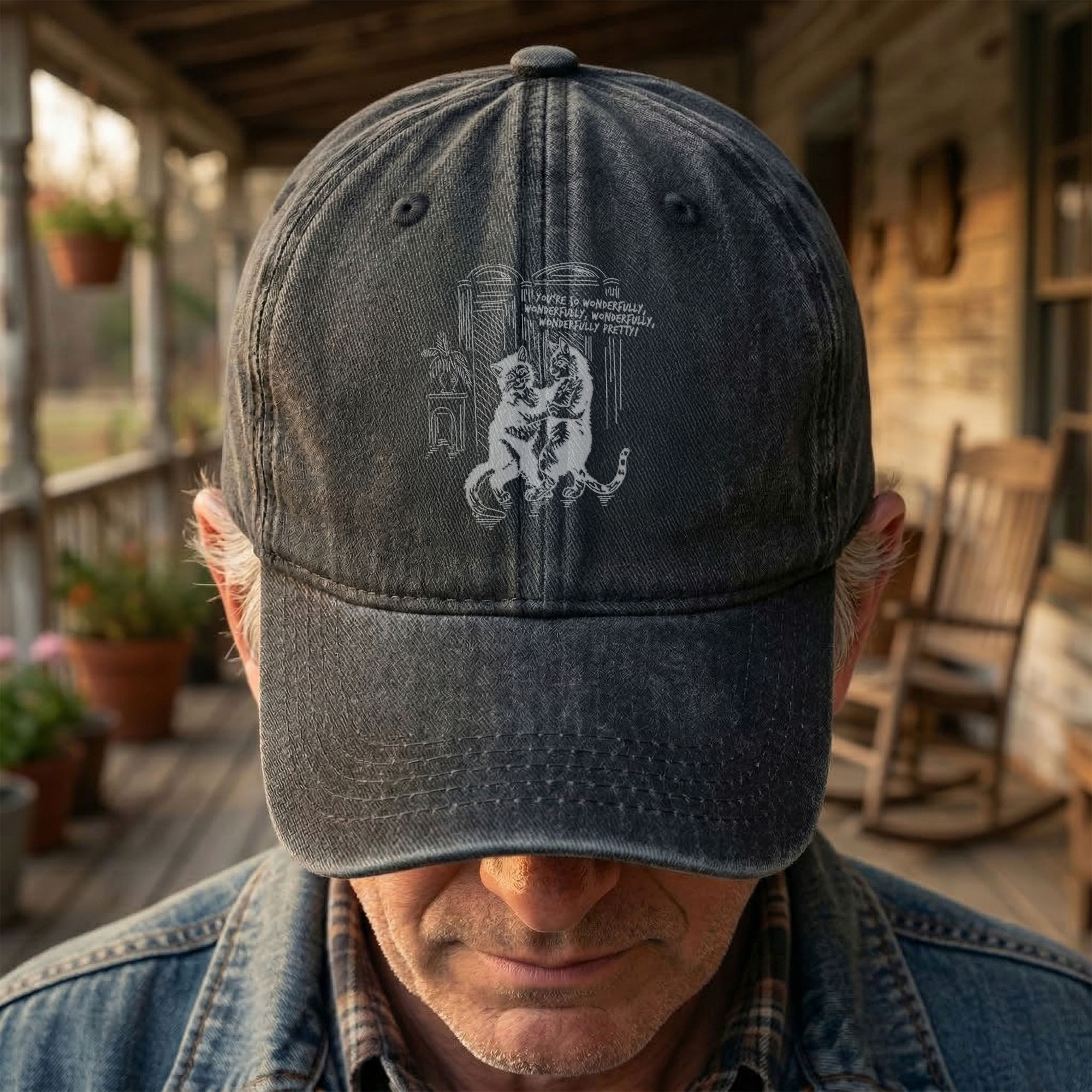The Cure Lovecats Essential Artwork Vintage Denim Cap Retro The Cure Band Merch Gift for Dad (With Box)
