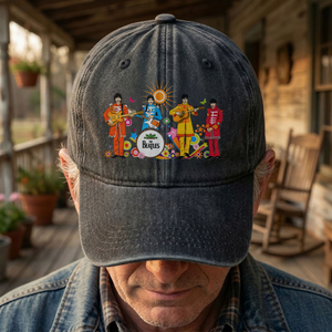 Sgt. Pepper's Lonely Hearts Club Band Denim Cap The Beatles Merch Gift for Dad (With Box)