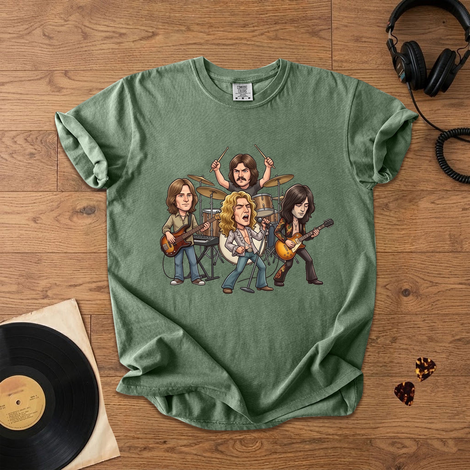 Led Zeppelin Vintage Rock Band Graphic T-Shirt Classic Music Fan Tee