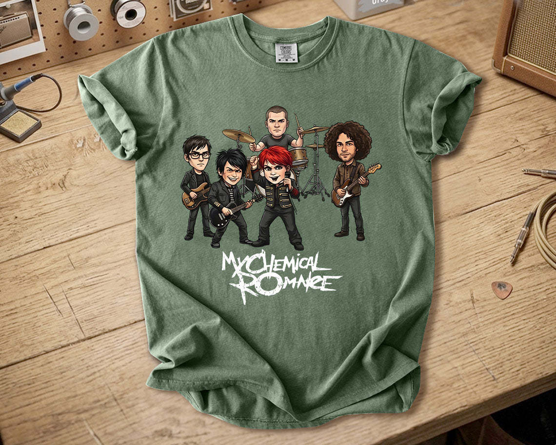 My Chemical Romance Comfort Colors Tee Band Members Tribute Classic Emo Rock Shirt