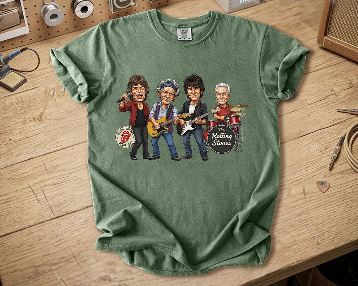 The Rolling Stones Comfort Colors Tee Mick Jagger Keith Richards Band Members Tribute Classic Rock Shirt