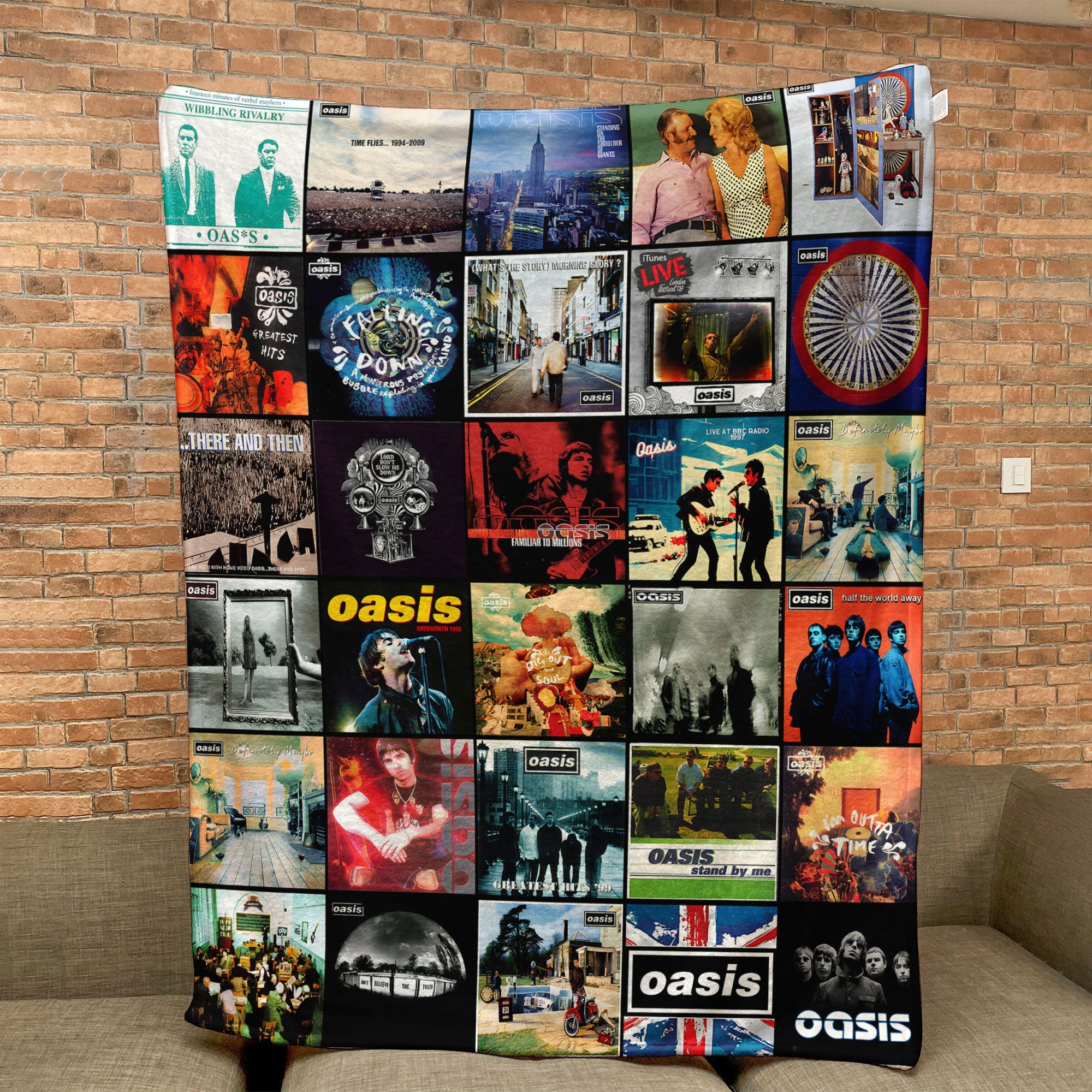 Oasis Sherpa Blanket A Britpop Journey Through Iconic Eras