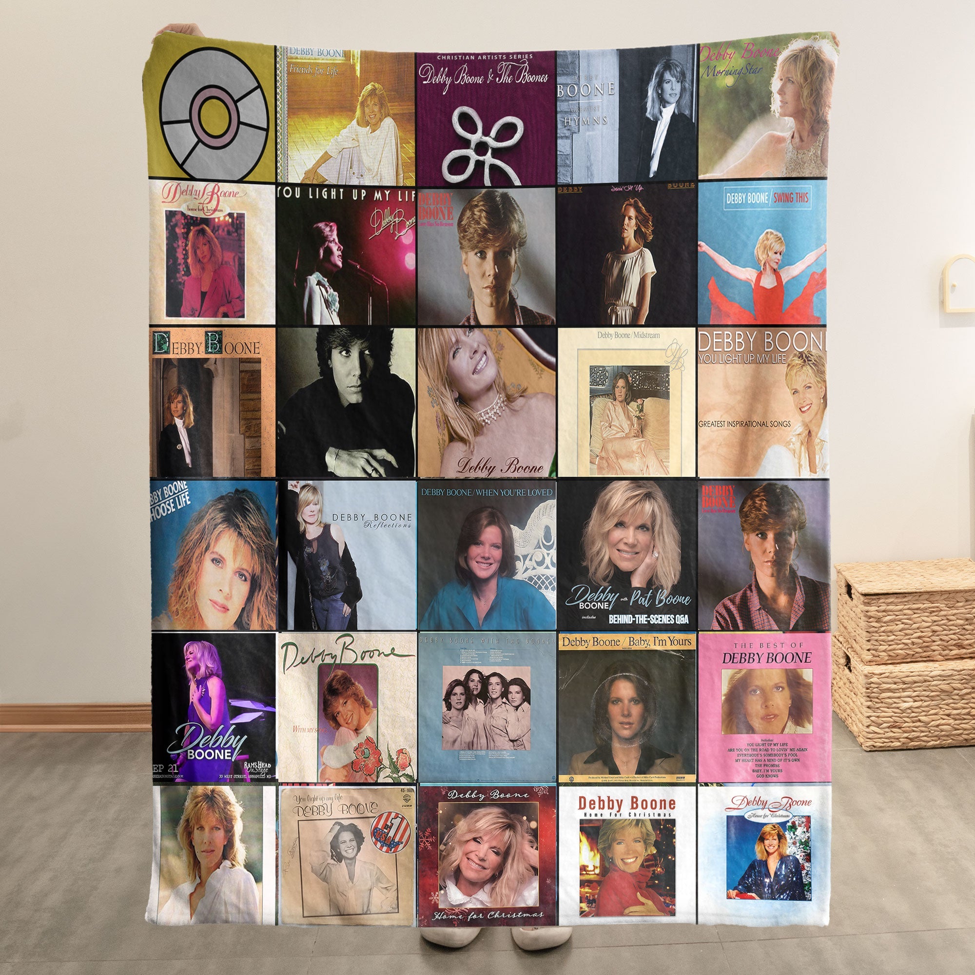 Debby Boone Sherpa Blanket Classic Album Cover Collage Gift for Timeless Music Fans