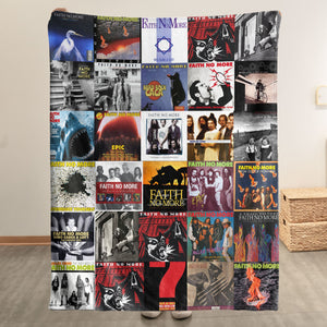 Faith No More Sherpa Blanket Iconic Album Cover Collage Gift for Rock Fans