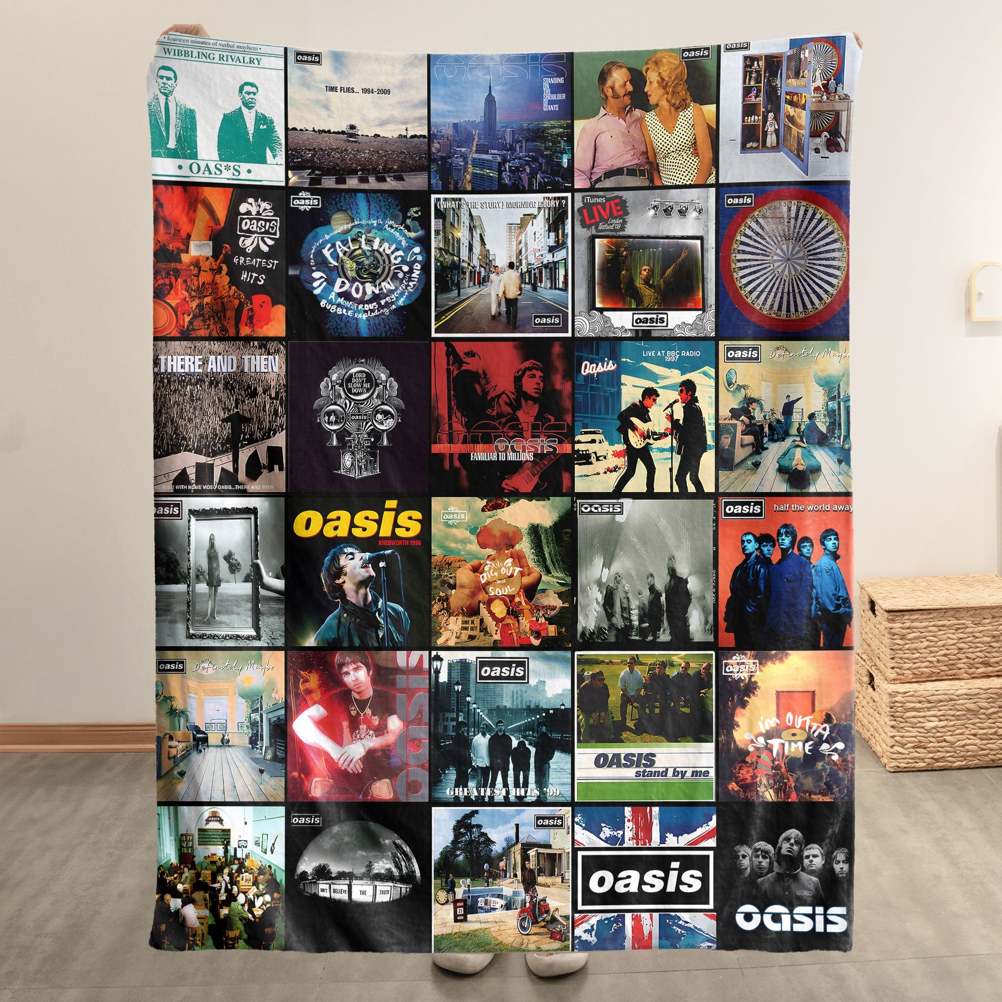 Oasis Sherpa Blanket A Britpop Journey Through Iconic Eras