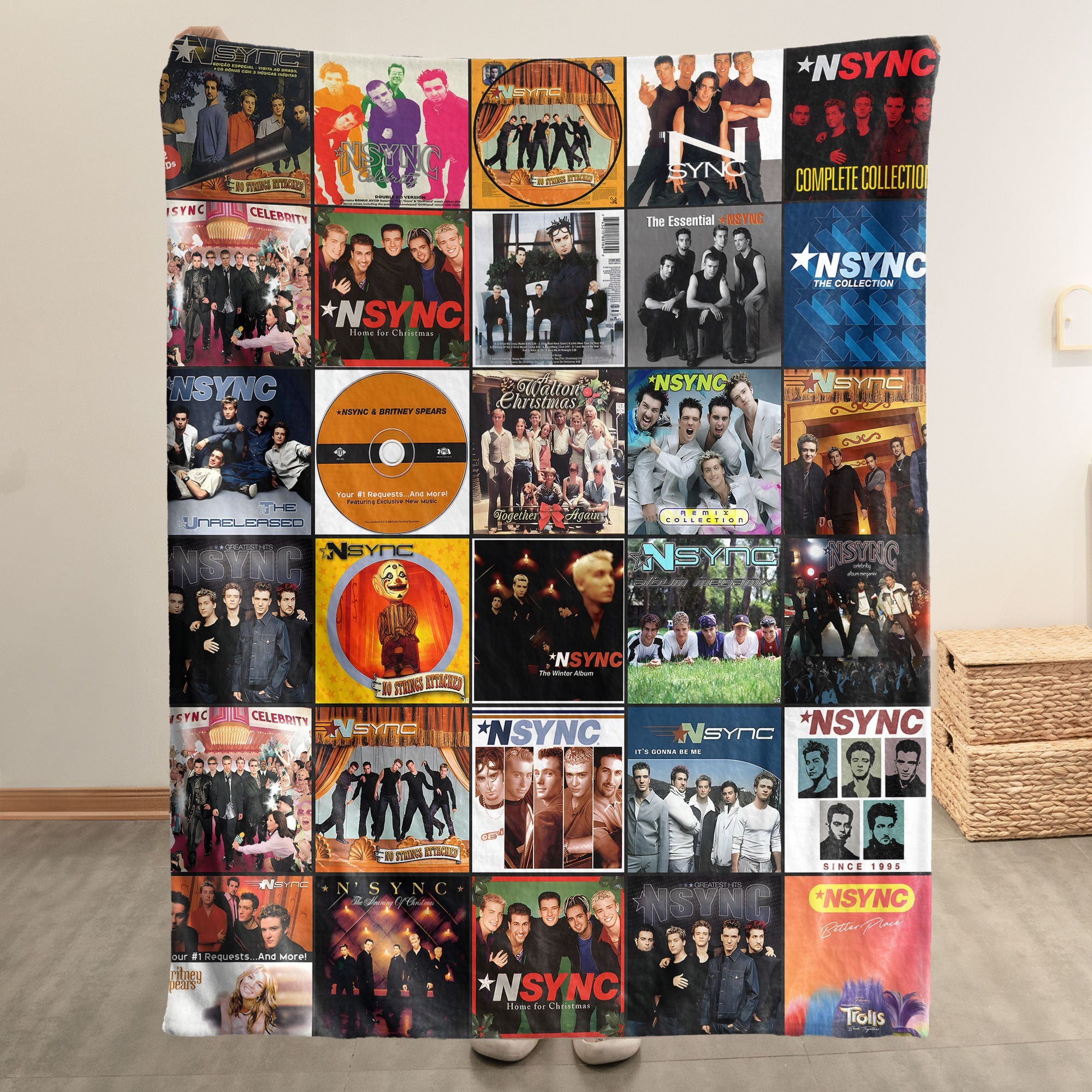 NSYNC Sherpa Blanket Ultimate Boy Band Album Cover Collage Gift