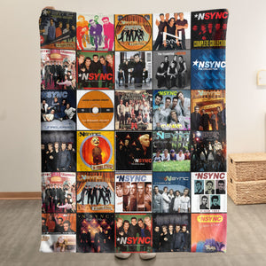 NSYNC Sherpa Blanket Ultimate Boy Band Album Cover Collage Gift