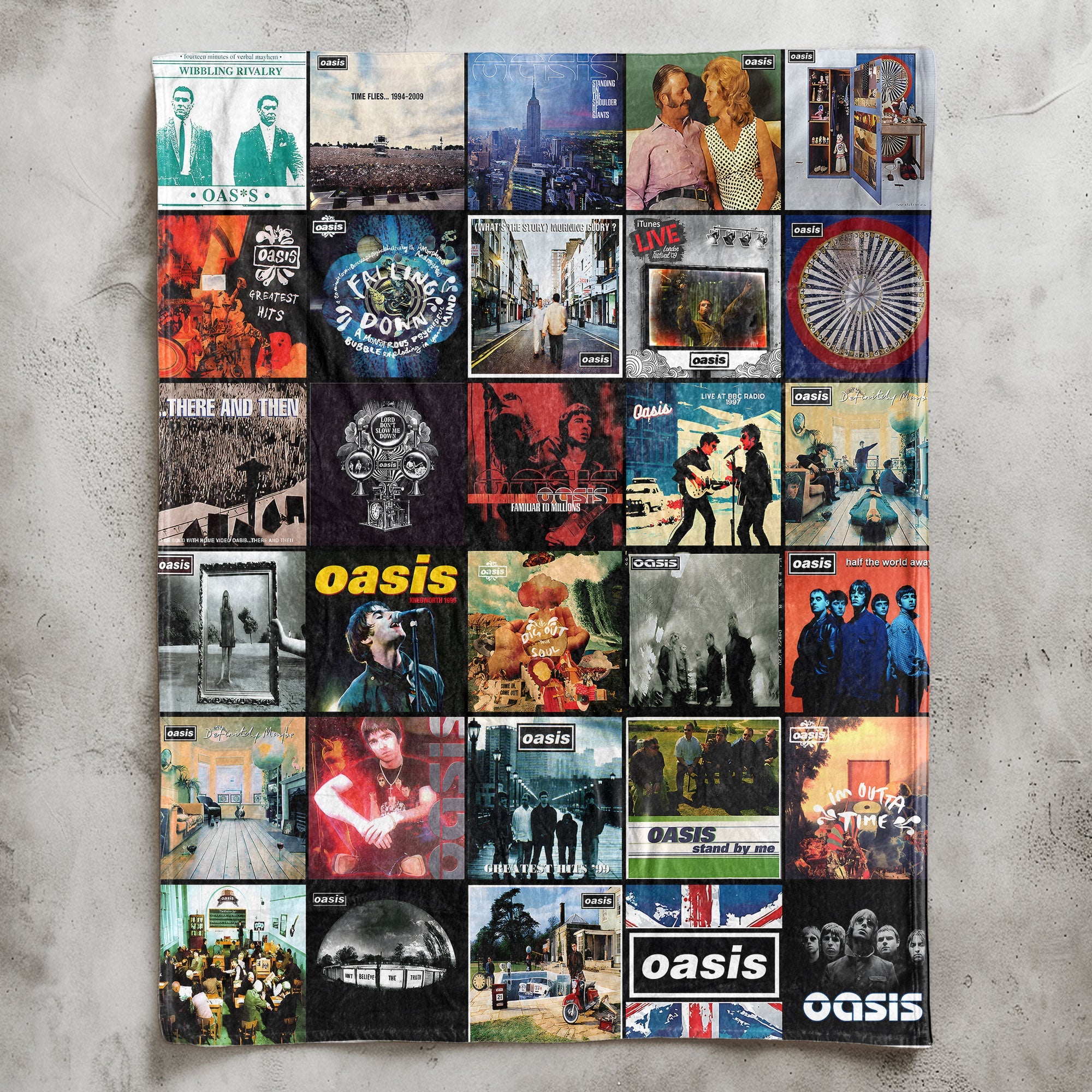 Oasis Sherpa Blanket A Britpop Journey Through Iconic Eras