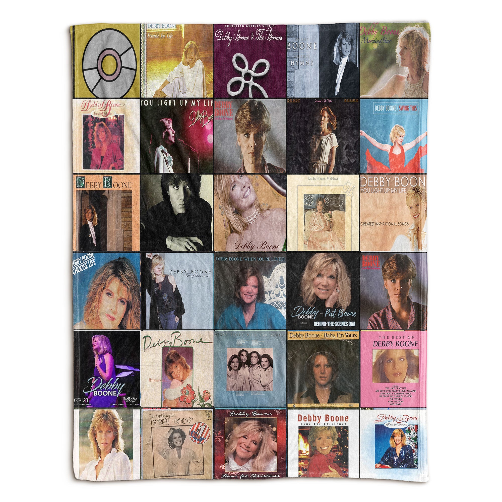 Debby Boone Sherpa Blanket Classic Album Cover Collage Gift for Timeless Music Fans
