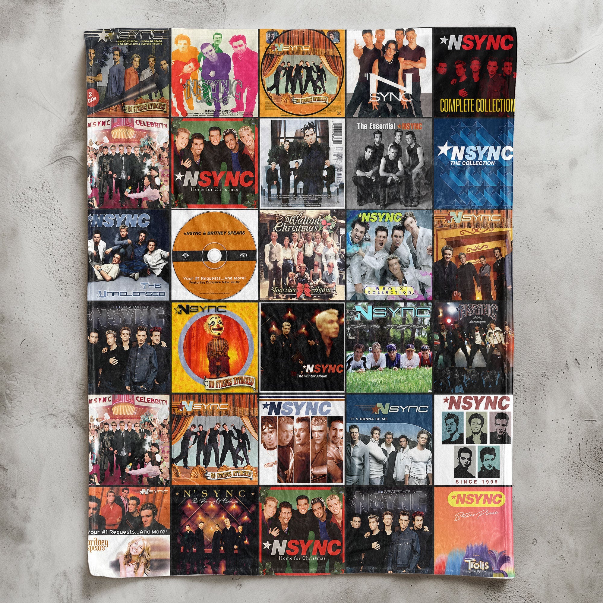NSYNC Sherpa Blanket Ultimate Boy Band Album Cover Collage Gift