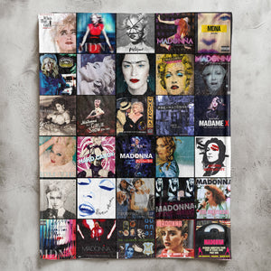 Madonna Sherpa Blanket Album Cover Collage Pop Icon Throw Blanket