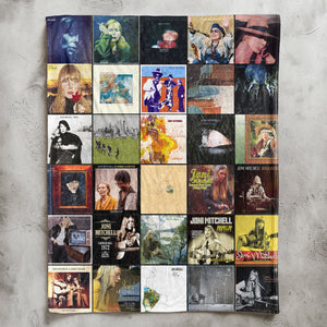 Joni Mitchell Sherpa Blanket Classic Album Cover Collage Gift for True Fans