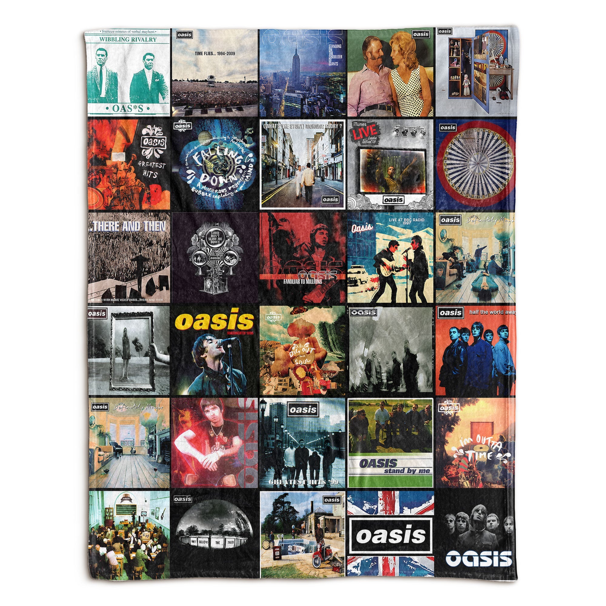 Oasis Sherpa Blanket A Britpop Journey Through Iconic Eras