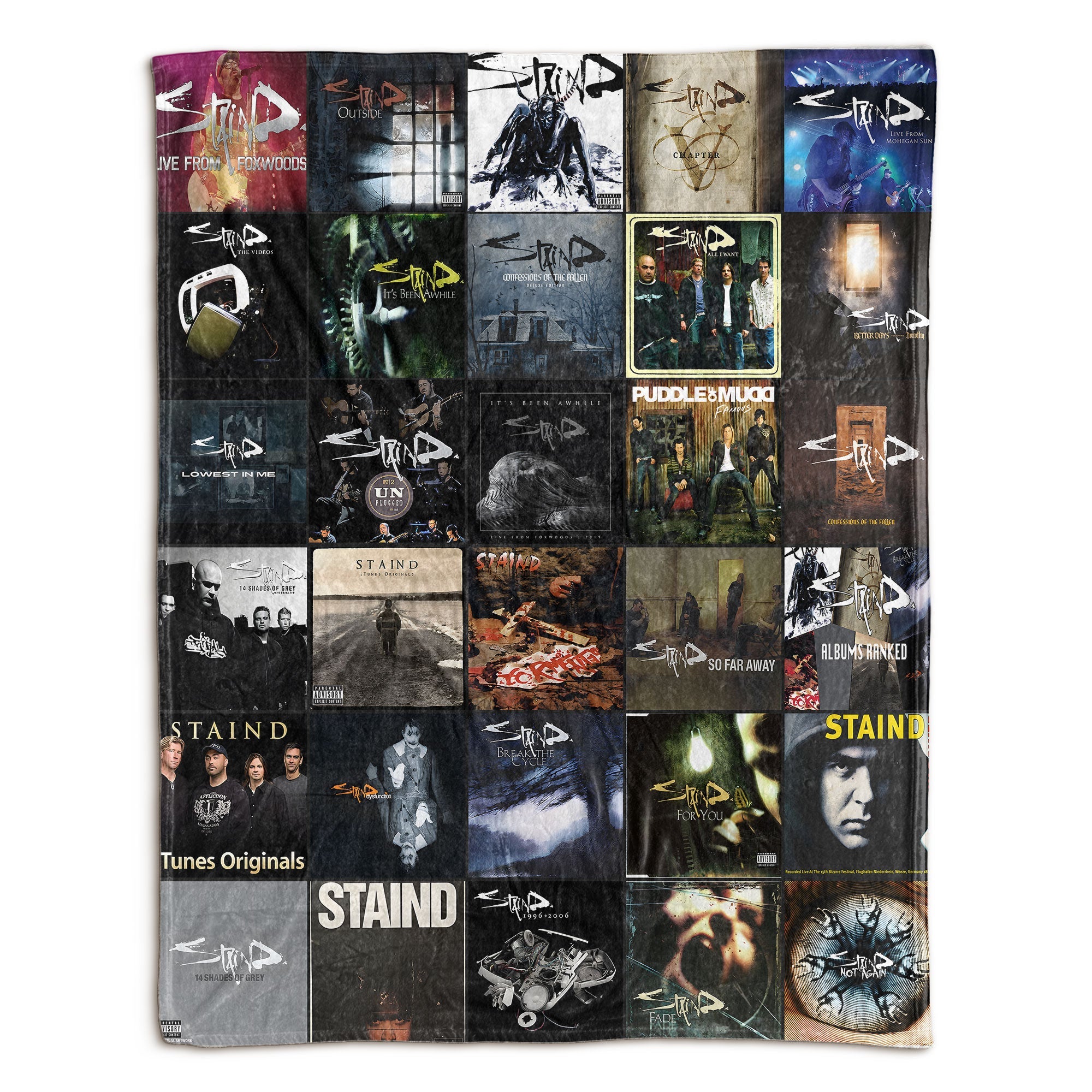 Staind Sherpa Blanket Iconic Album Cover Collage for Rock Fans